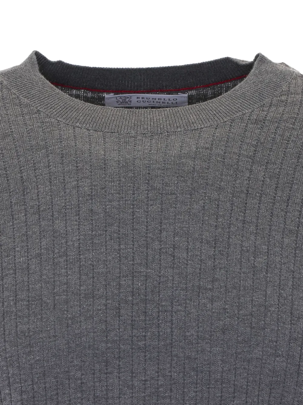 Brunello Cucinelli ribbed-knit cotton sweater Grijs