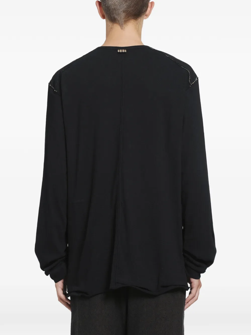 Ziggy Chen front-seam long-sleeve T-shirt Zwart