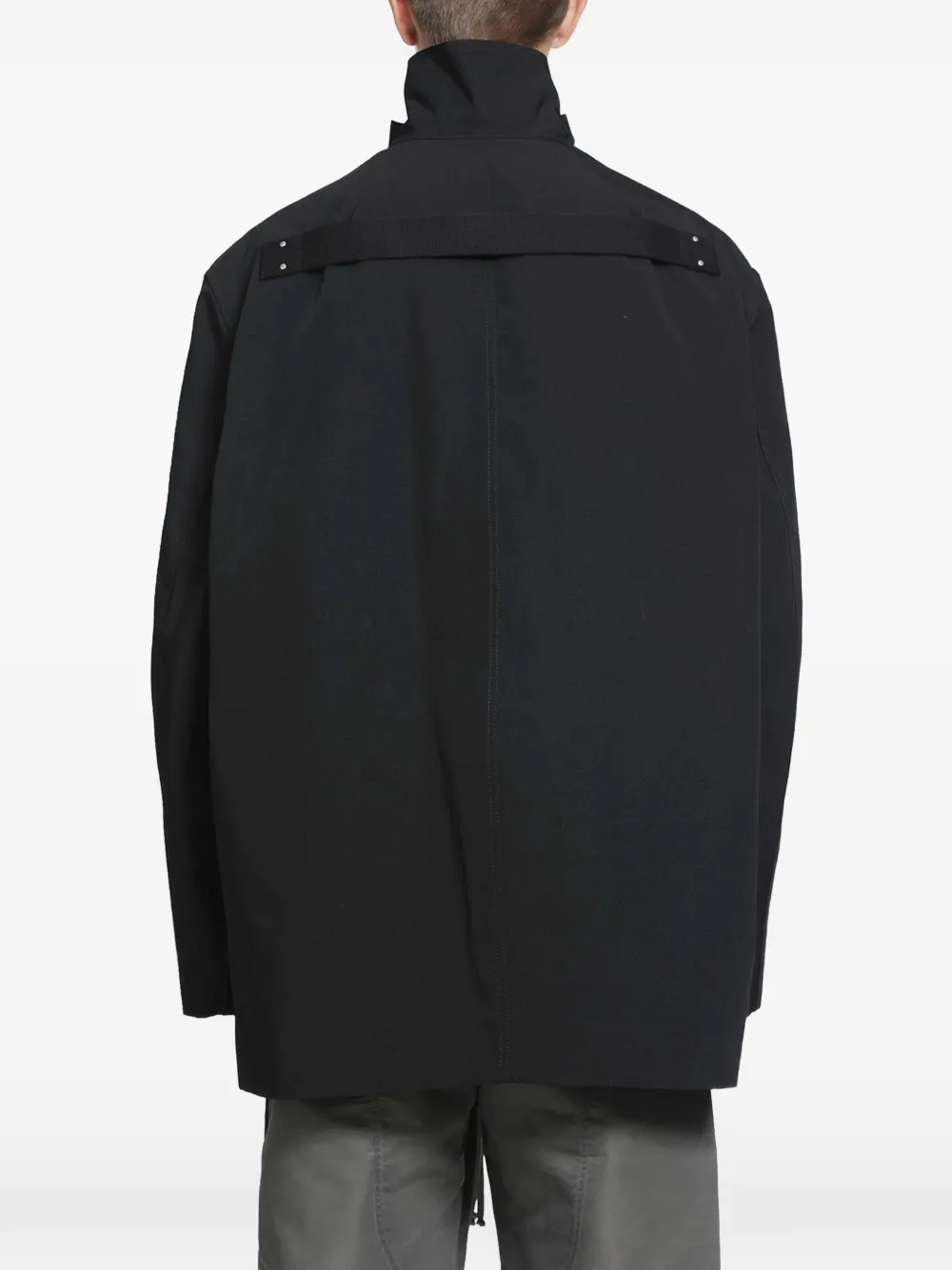 Rick Owens Tower high-neck coat Zwart