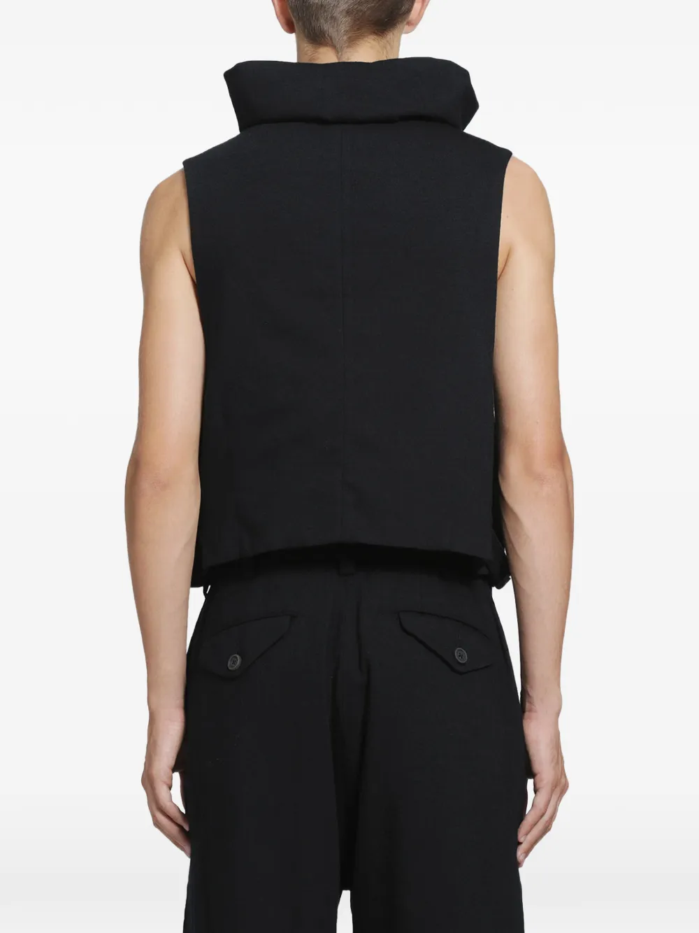 Ziggy Chen high-neck utility gilet Zwart