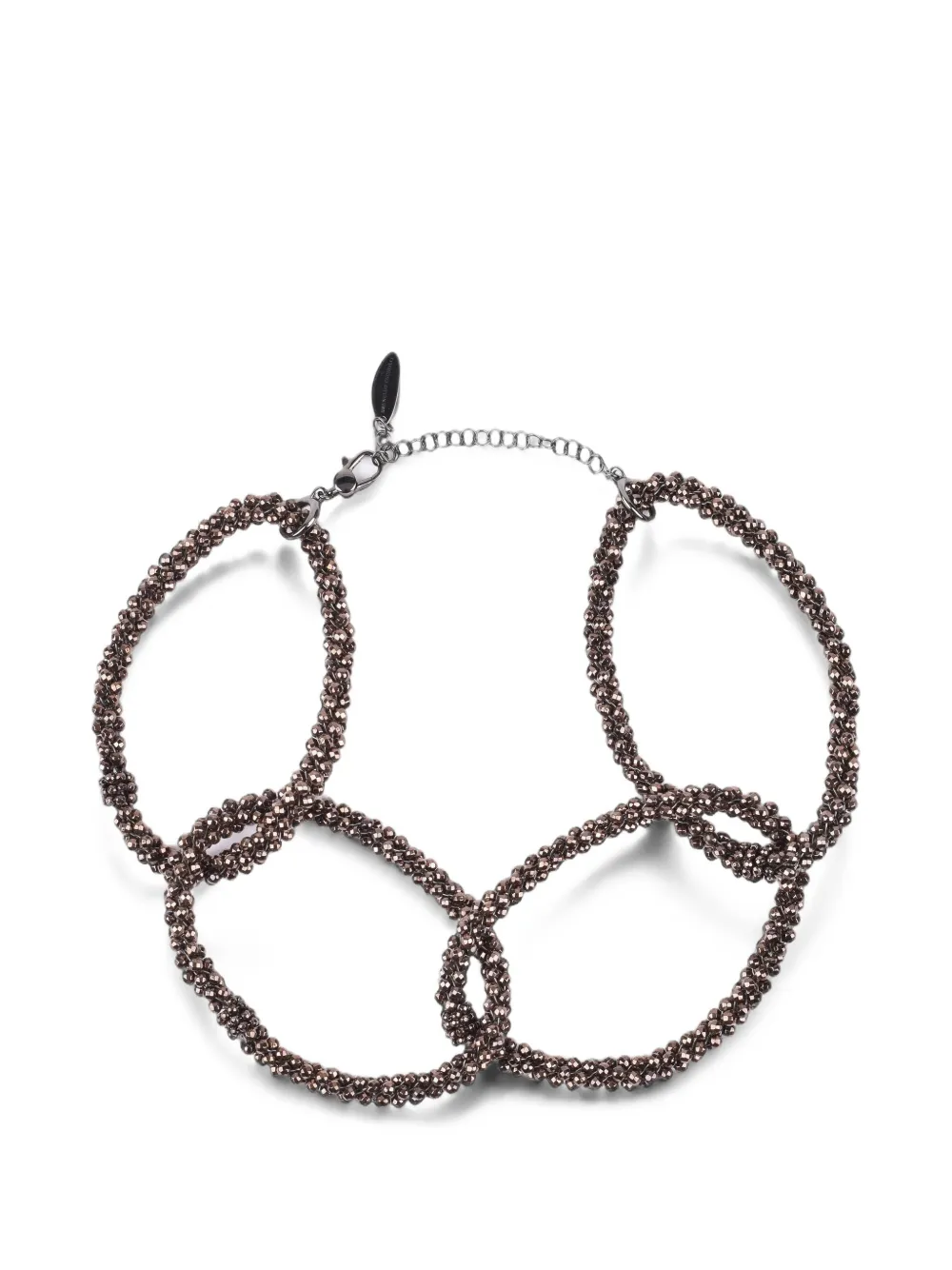 Brunello Cucinelli hematite chain-link choker - Marrone