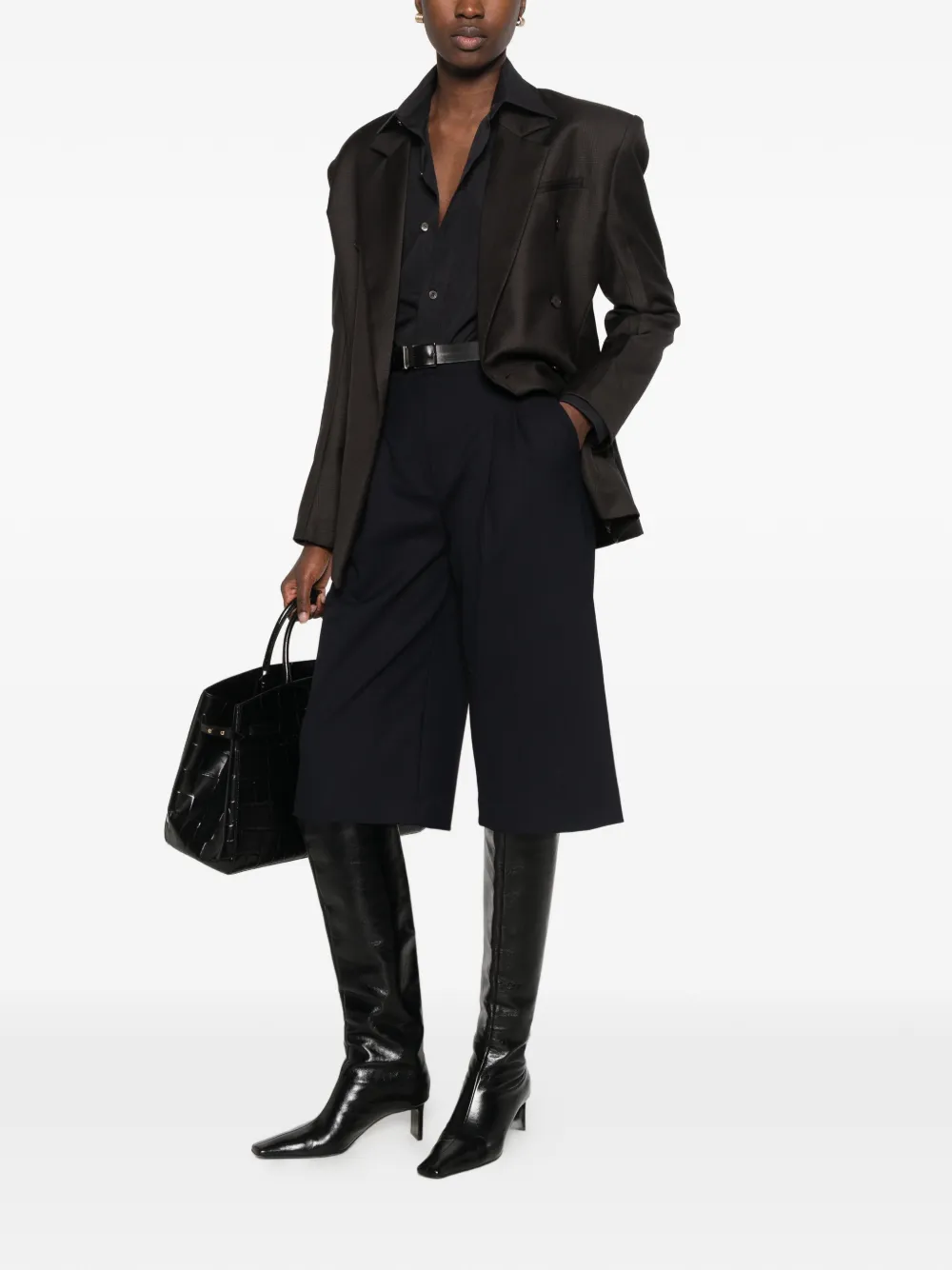 The Frankie Shop Jade double-breasted blazer Bruin