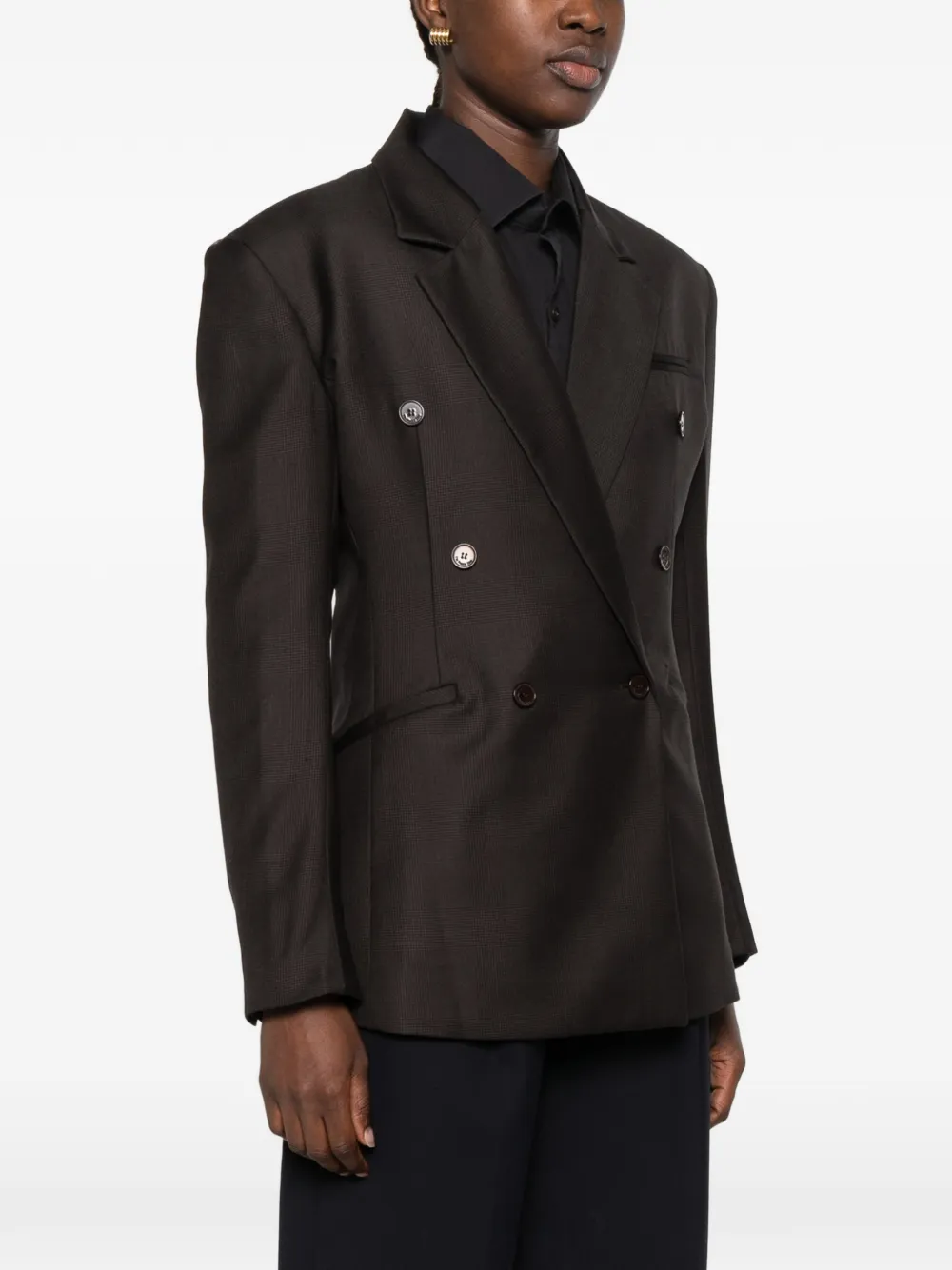 The Frankie Shop Jade double-breasted blazer Bruin
