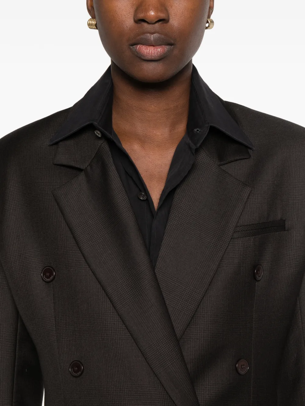 The Frankie Shop Jade double-breasted blazer Bruin