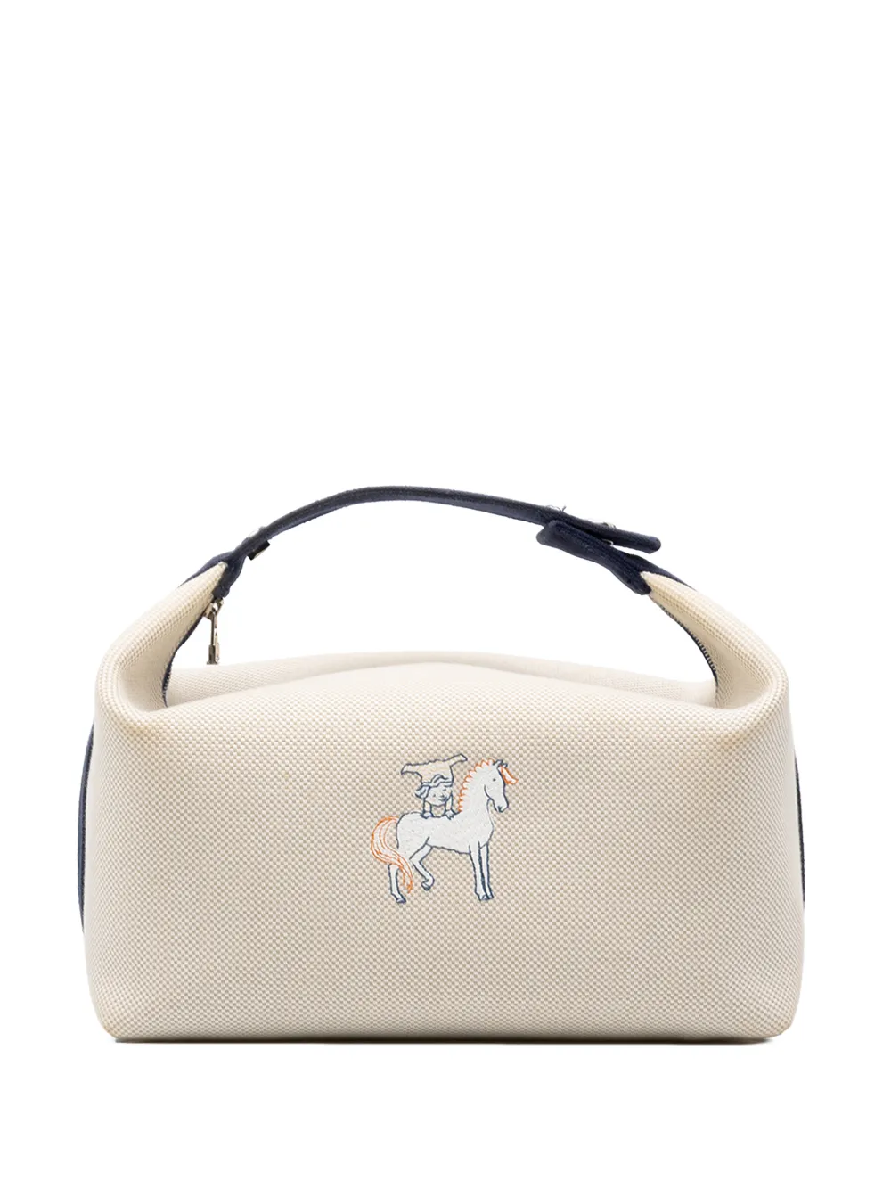 Hermès Pre-Owned 2000-2026 Large Toile Bride A Brac Cabriole Case vanity bag - Nude