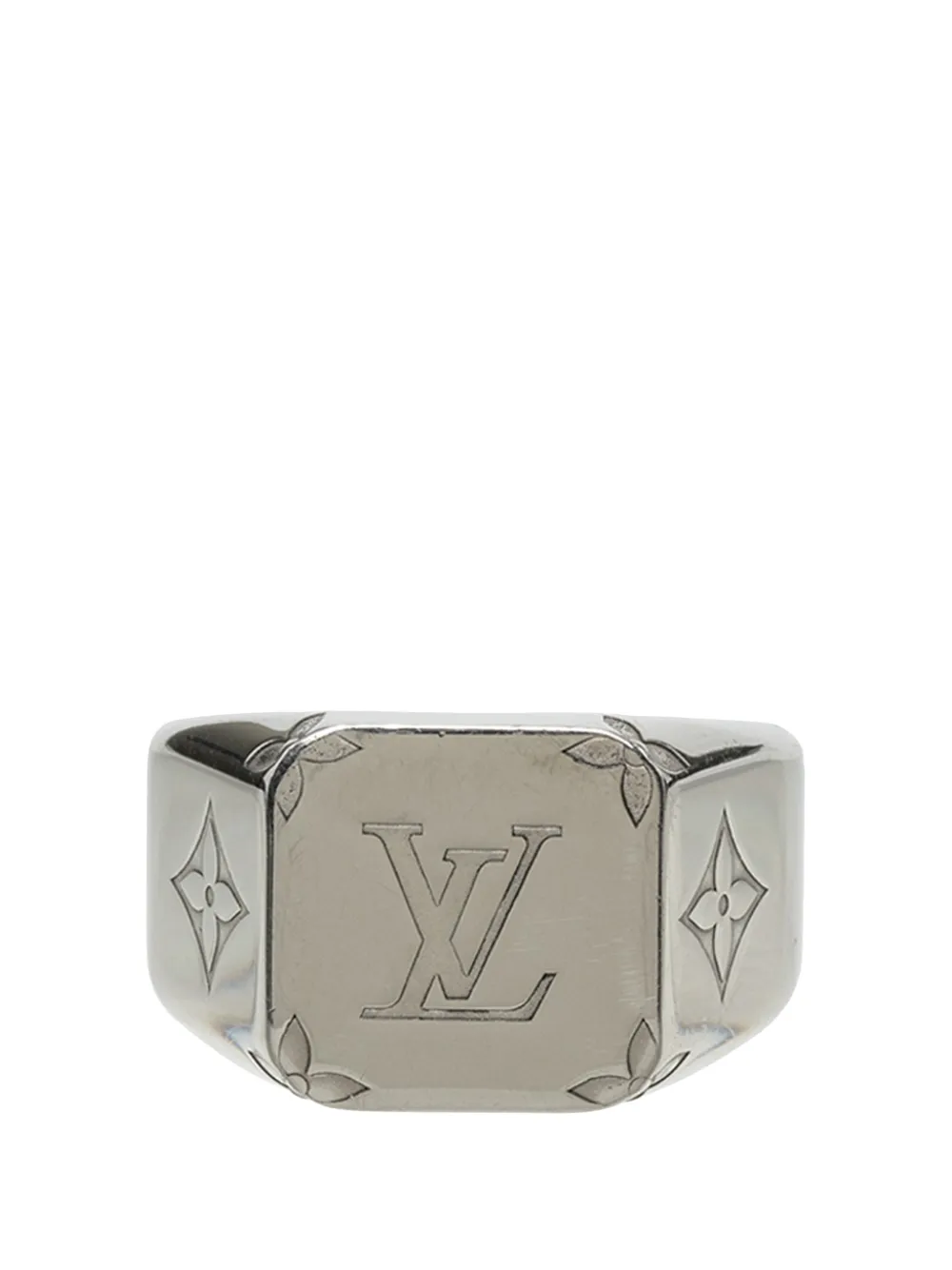 Louis Vuitton Pre-Owned 2023 Brass Monogram Signet Ring costume ring - Argento