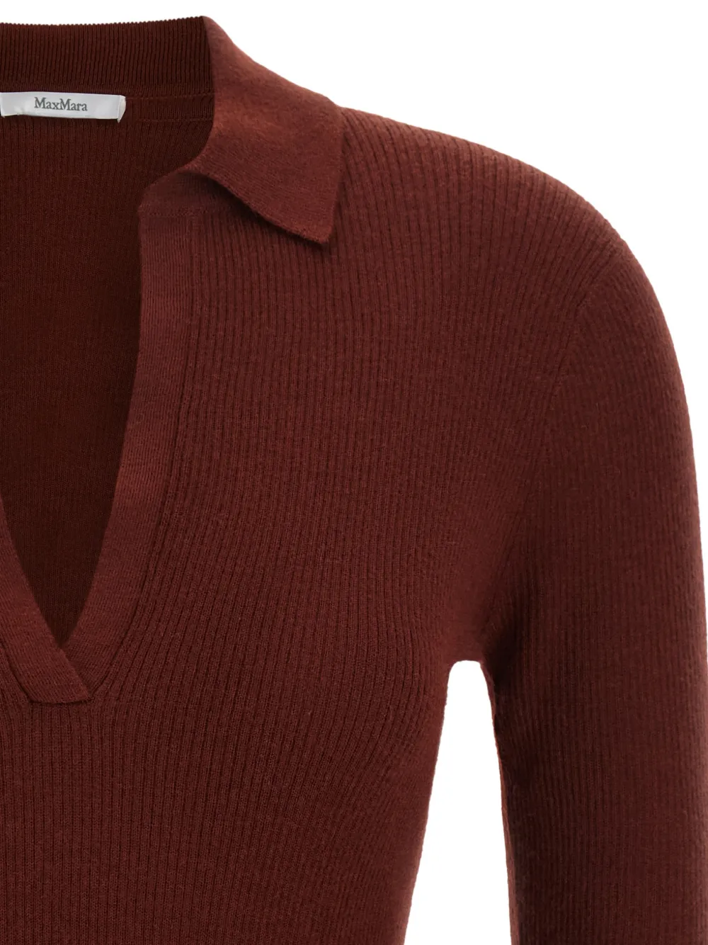 Max Mara Angel geribde top van kasjmier Rood