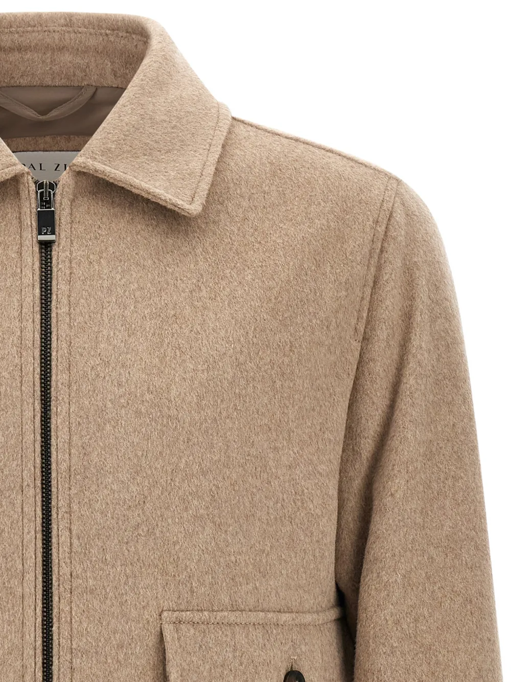 Pal Zileri zip-up patch-pocket bomber jacket Beige