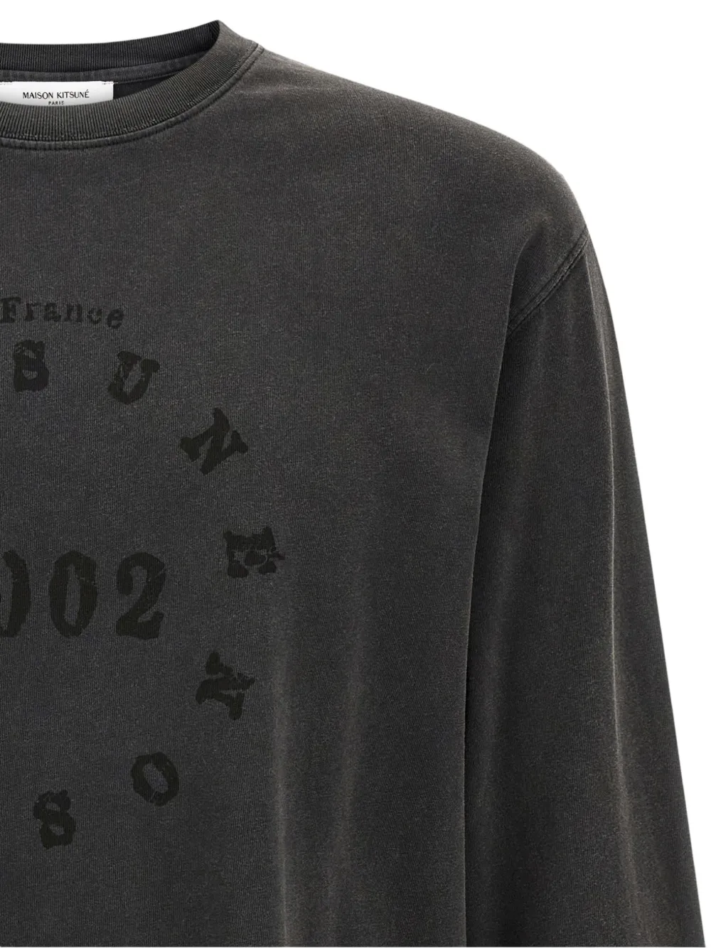 Maison Kitsuné Circle Stamp long-sleeve T-shirt Zwart