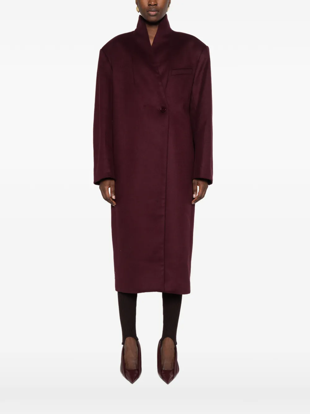 The Frankie Shop oversized single-breasted coat Rood