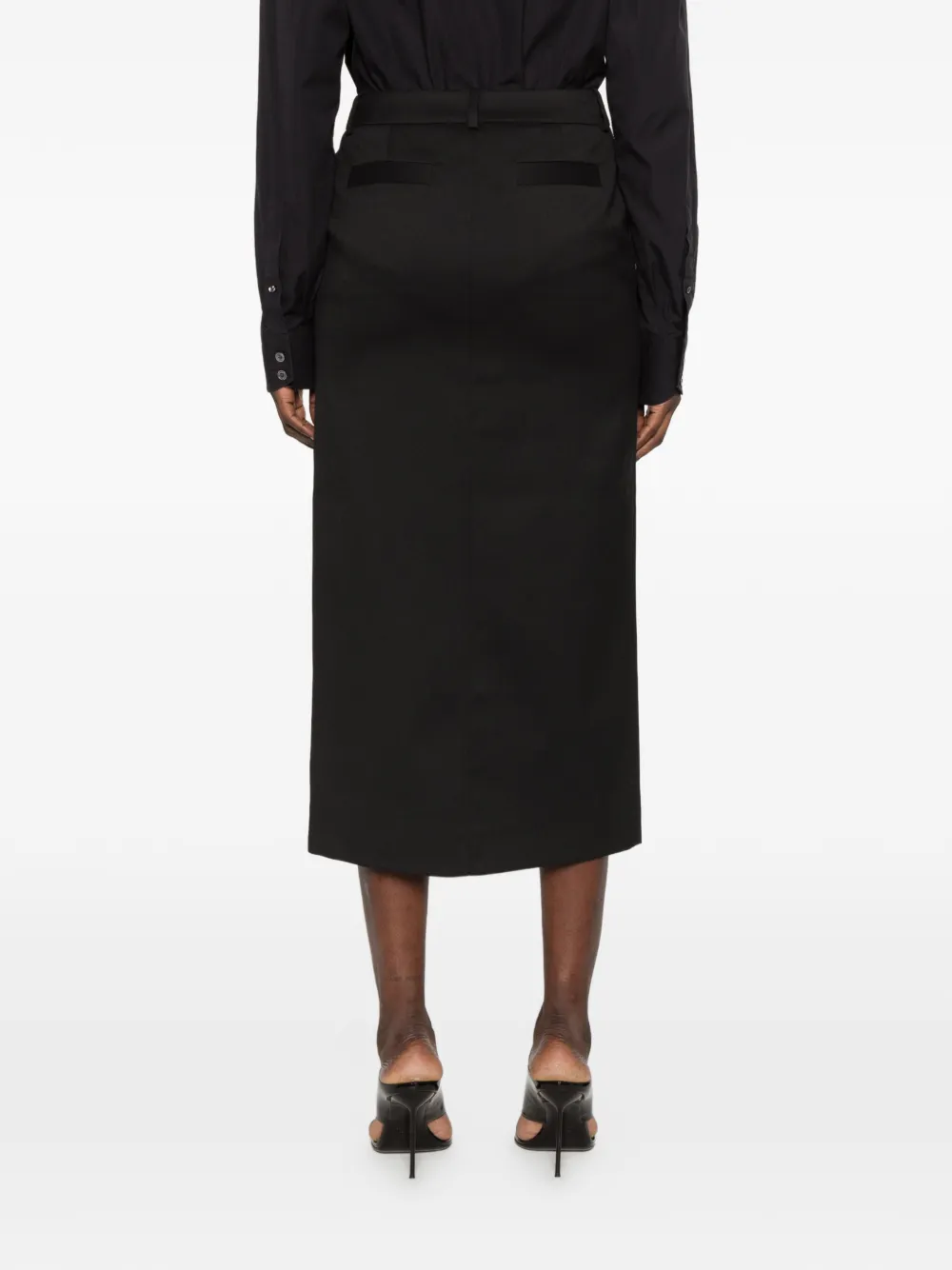 The Frankie Shop Maybelle front-slit midi skirt Zwart