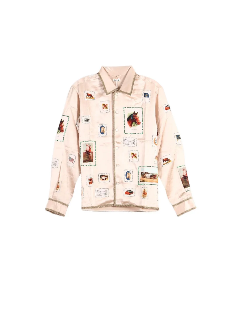 BODE sequin-embellished equestrian-print shirt Roze