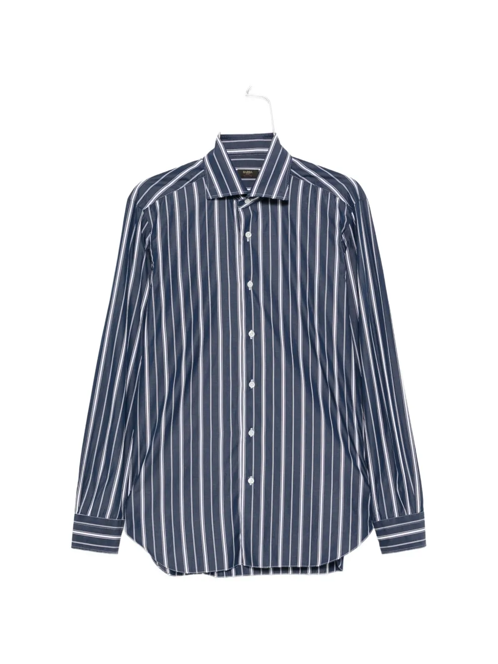 Barba vertical-stripe shirt Blauw
