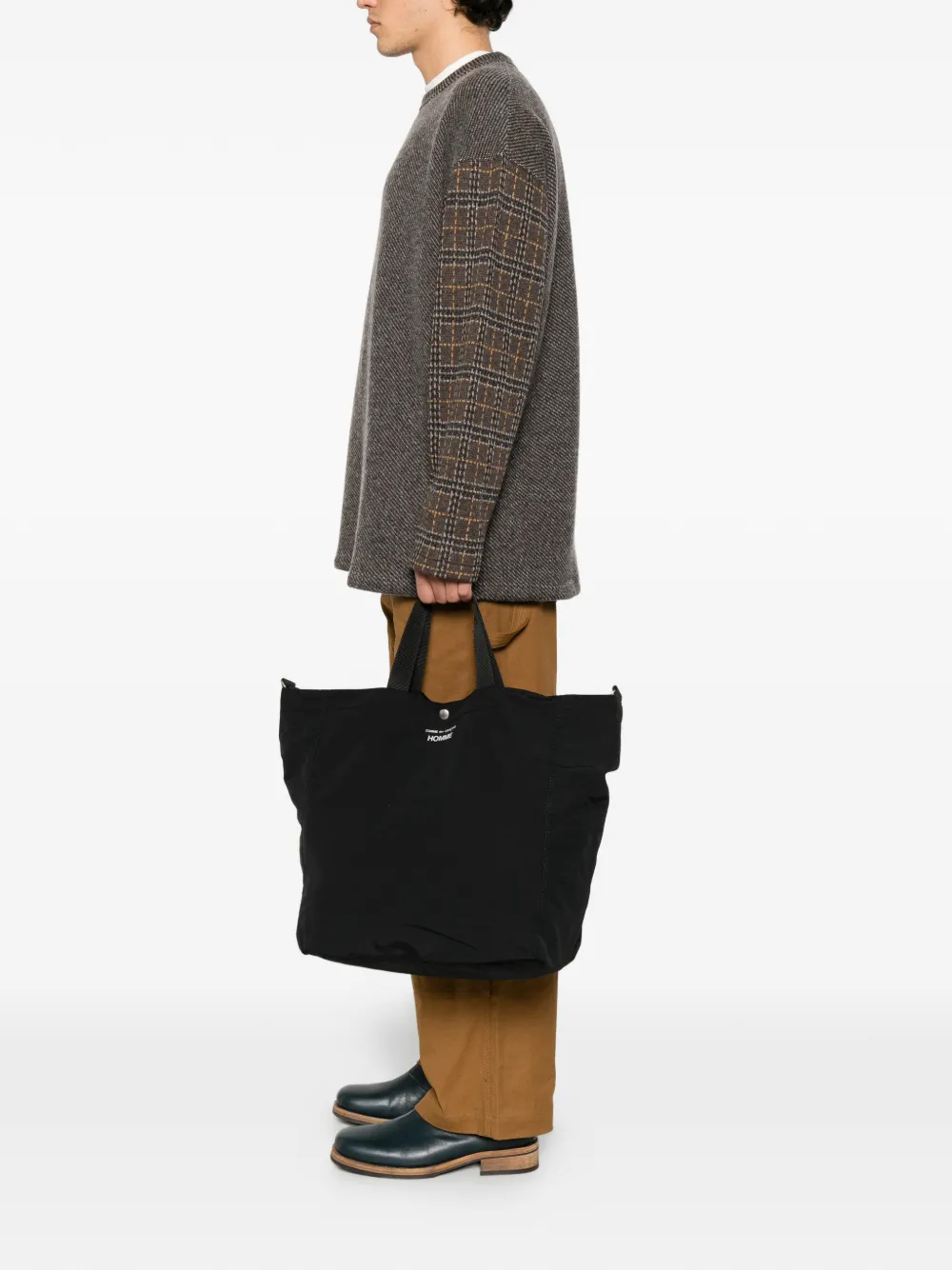 Comme des Garçons Homme logo-print tote bag Zwart