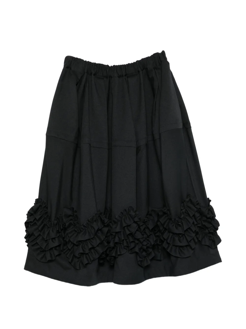 Comme Des Garçons Comme Des Garçons ruffled tiered midi skirt Zwart