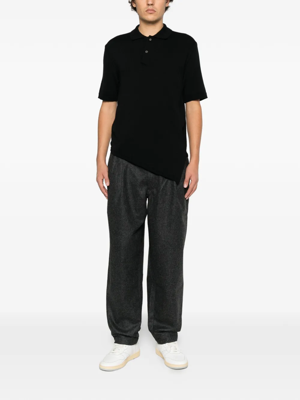Comme Des Garçons Shirt wool polo shirt Zwart