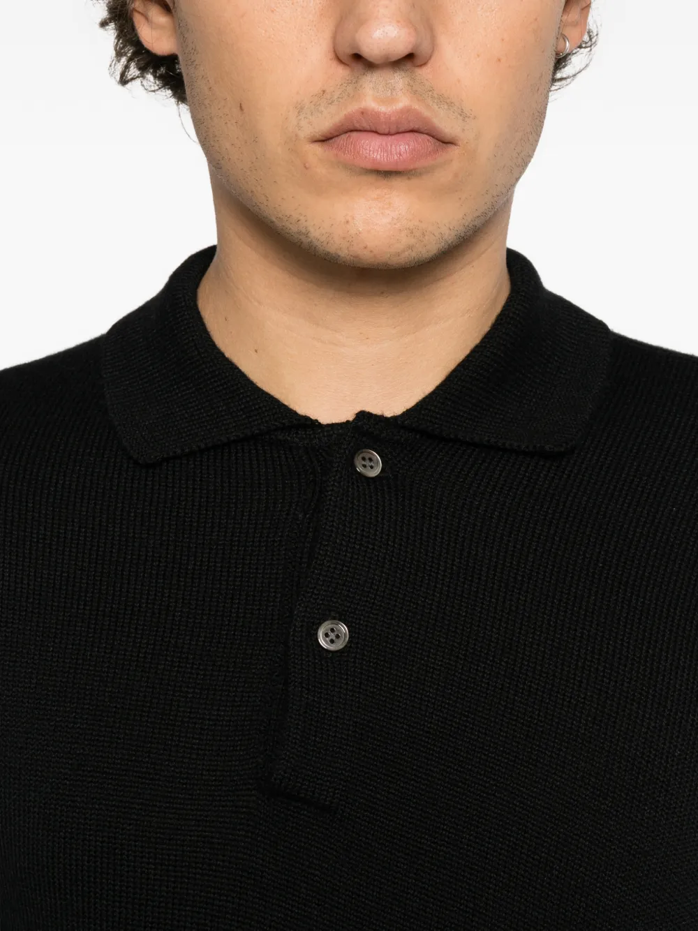 Comme Des Garçons Shirt wool polo shirt Zwart