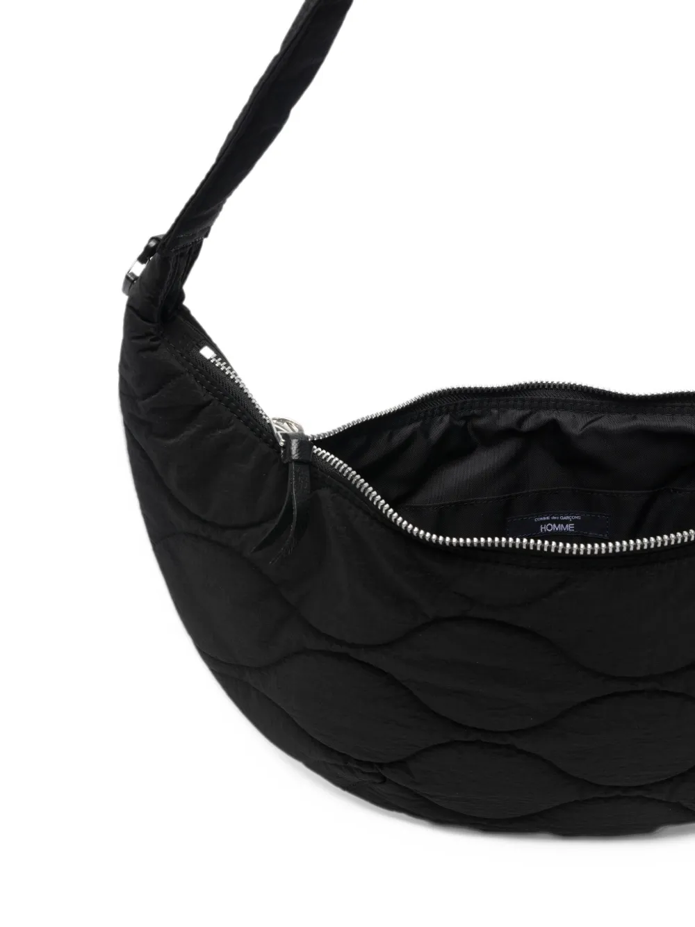 Comme des Garçons Homme quilted curved shoulder bag Zwart