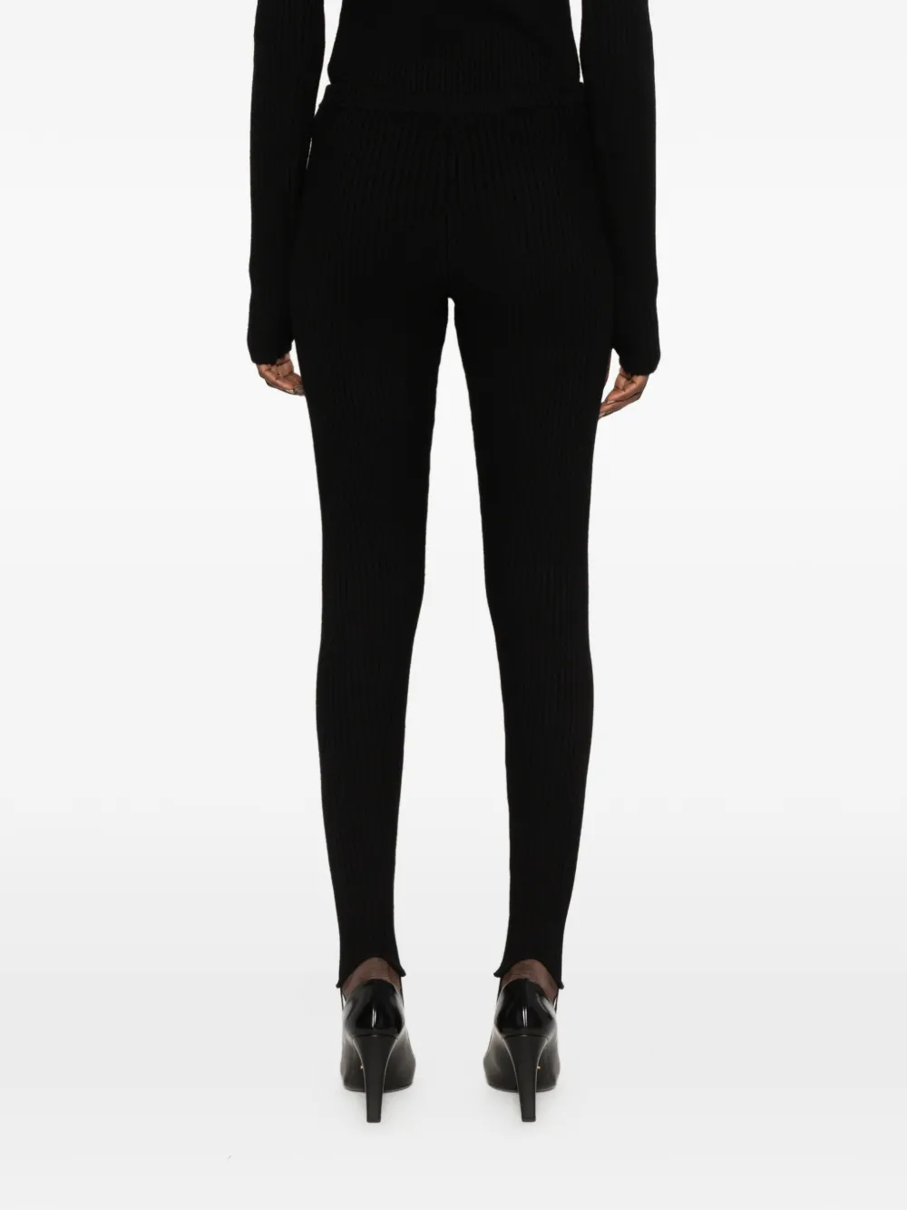 The Frankie Shop Piuma ribbed-knit leggings Zwart