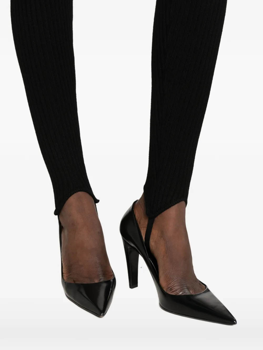 The Frankie Shop Piuma ribbed-knit leggings Zwart