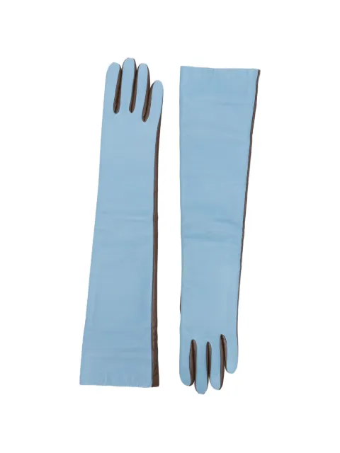 The Frankie Shop Veneto bicolor long leather gloves