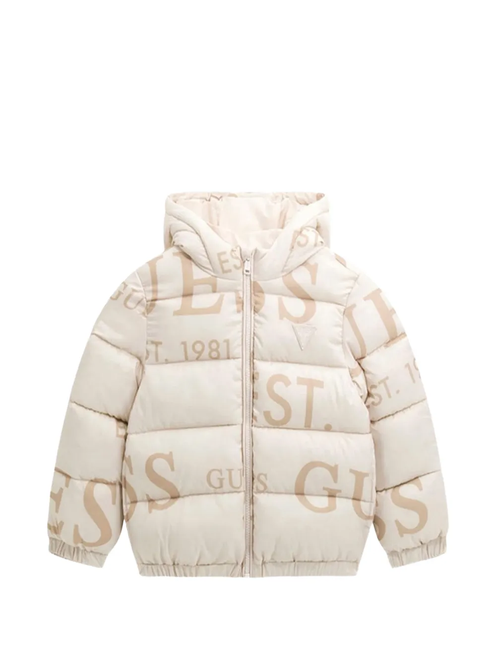 guess kids logo-print padded jacket - White