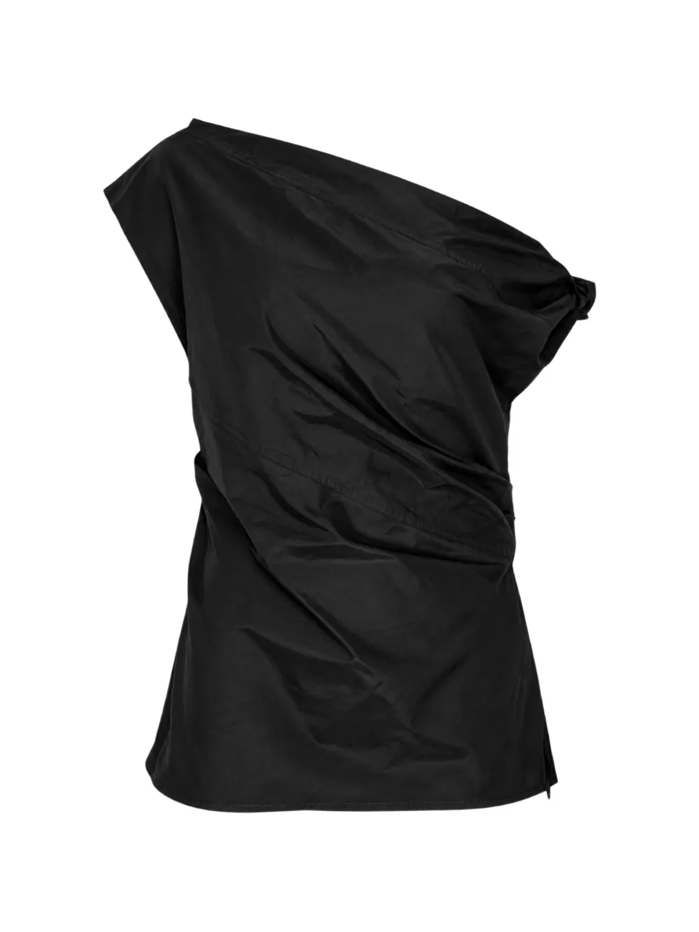 Lee Mathews one-shoulder twisted silk top - Nero