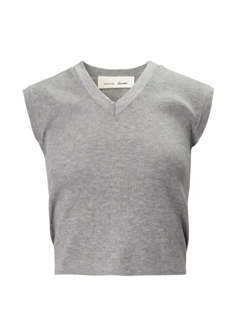 FEAR OF GOD ESSENTIALS rib knit V-neck cropped tank