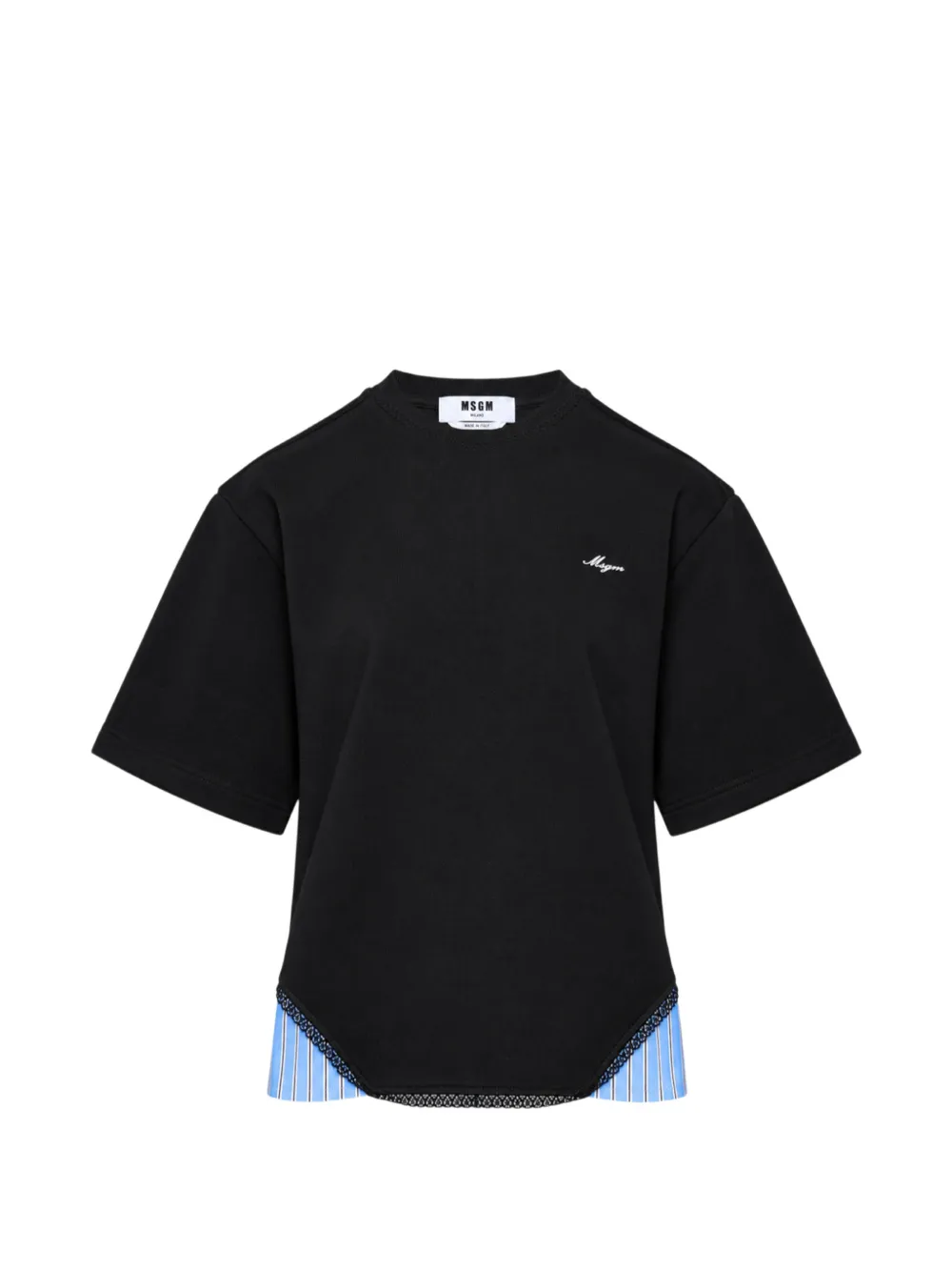 MSGM logo-embroidered layered T-shirt - Nero