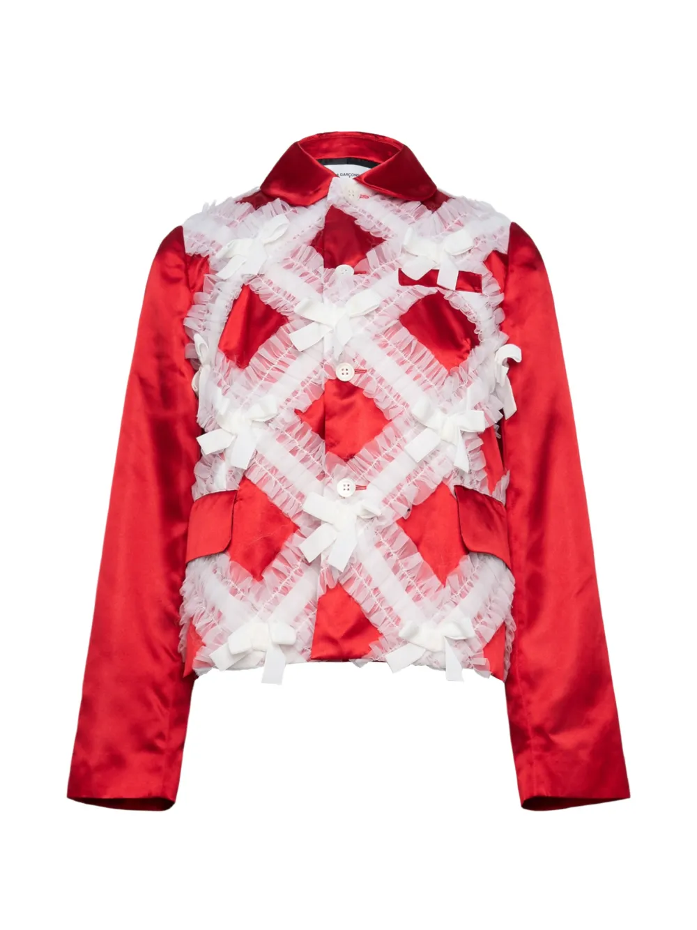 Comme Des Garçons Girl ruffled bow-detailed jacket Rood
