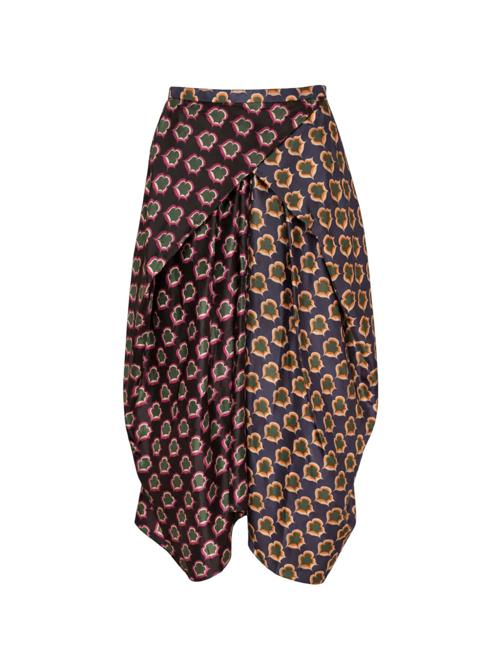 Biyan mixed-print pleated midi skirt - Noir Biyan mixed-print pleated midi skirt - Noir