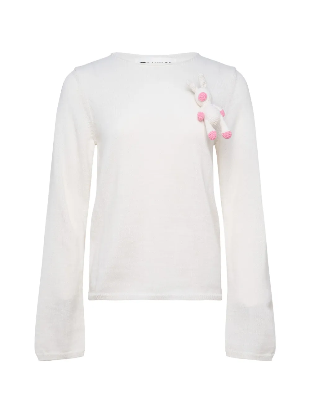 Comme Des Garçons Girl unicorn-appliqué long-sleeve sweater Beige