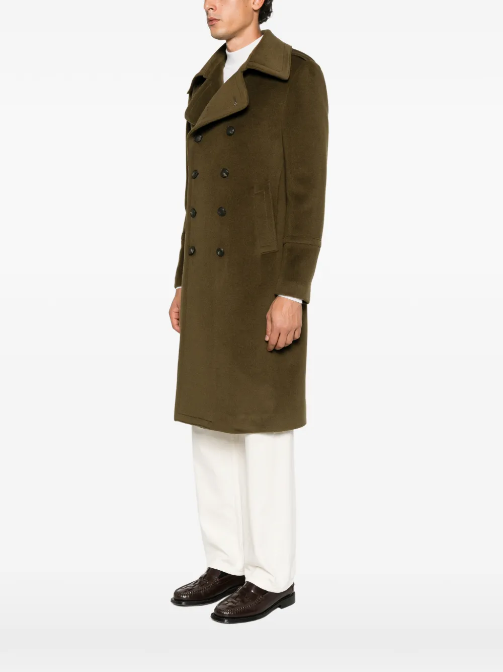 Tagliatore double-breasted martingale coat Groen