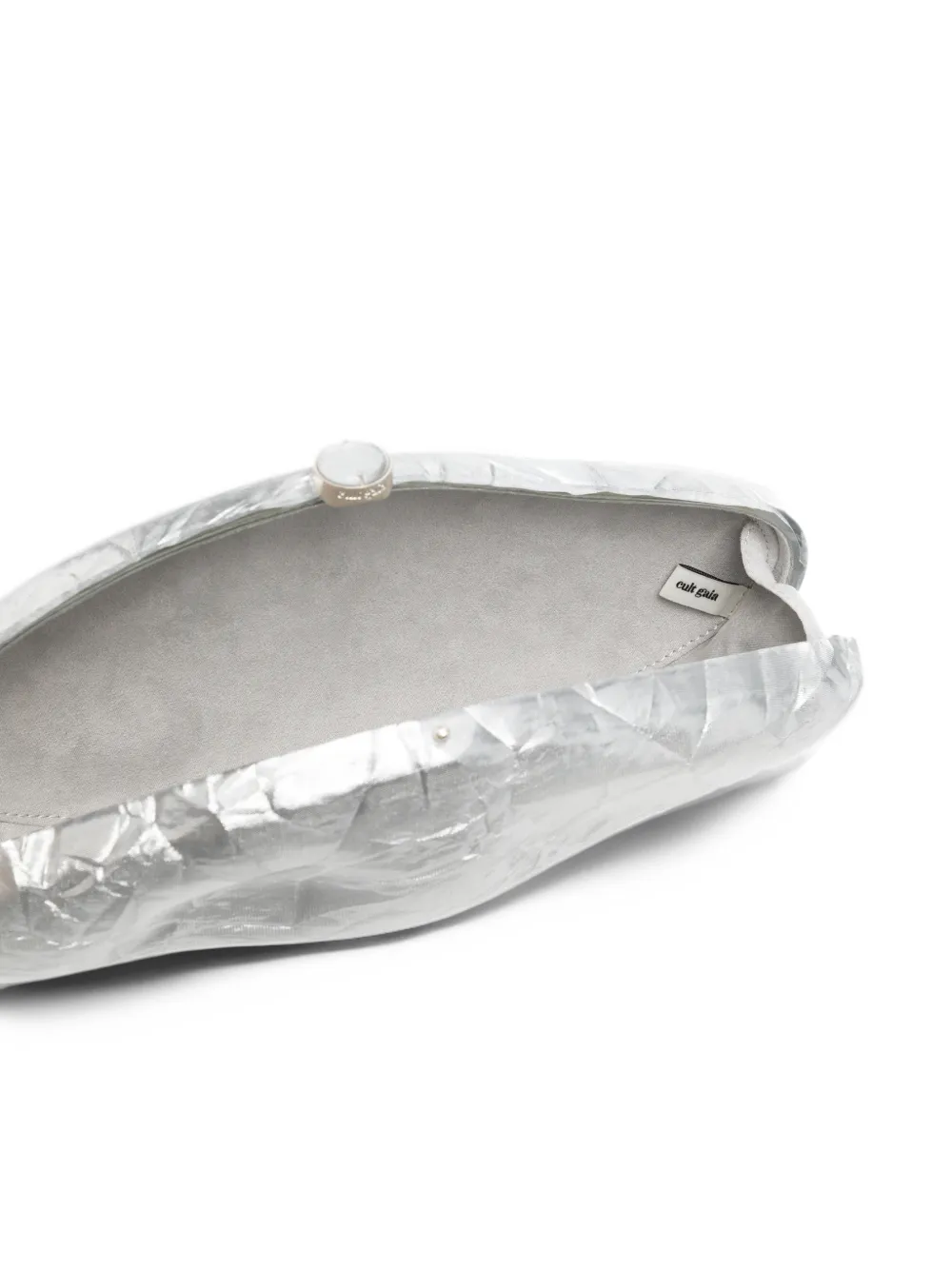 Cult Gaia Caldera crinkled-effect clutch bag Grijs