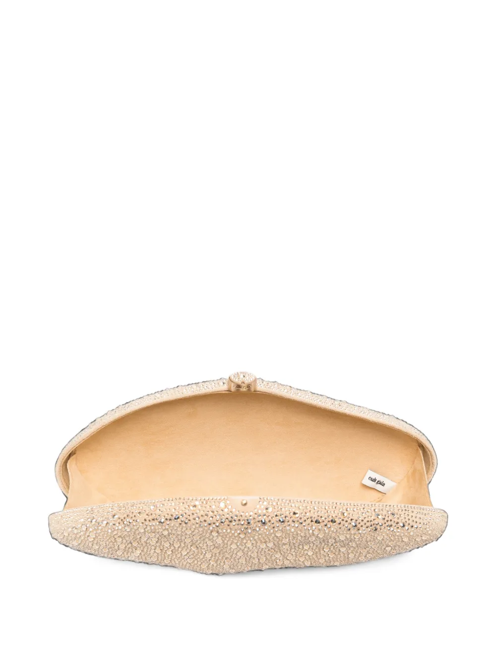 Cult Gaia Caldera crystal-embellished clutch bag Beige