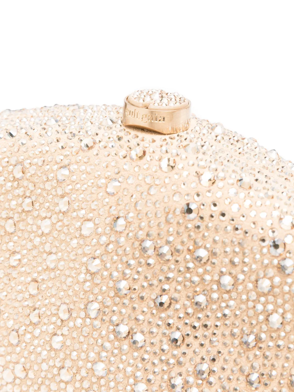 Cult Gaia Caldera crystal-embellished clutch bag Beige