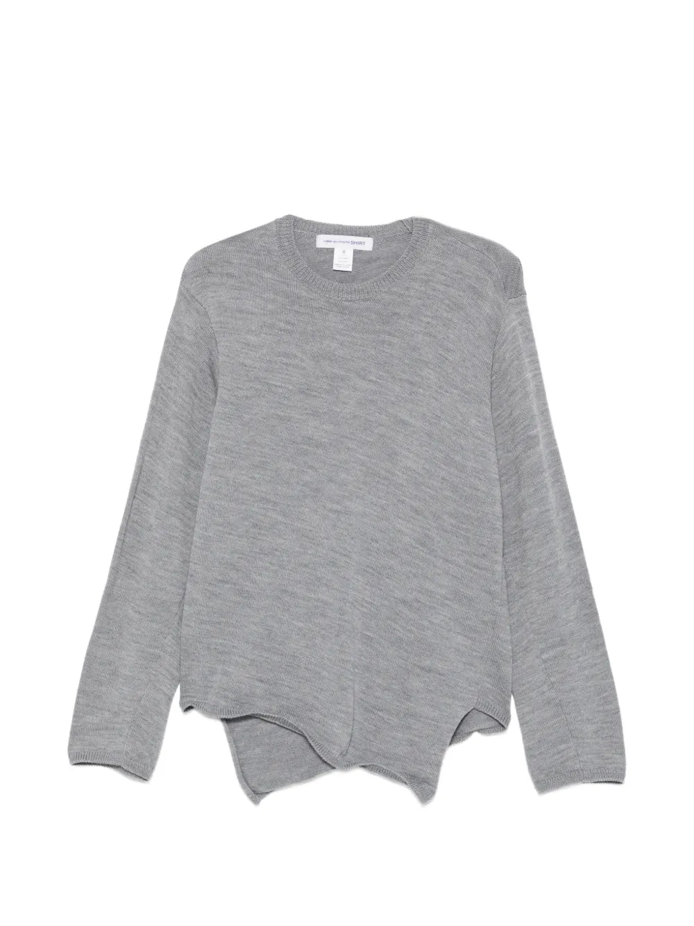 Comme Des Garçons Shirt asymmetric fine-knit sweater Grijs