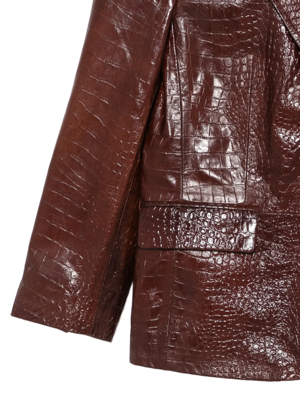 Alysi croc-effect oversized blazer Bruin