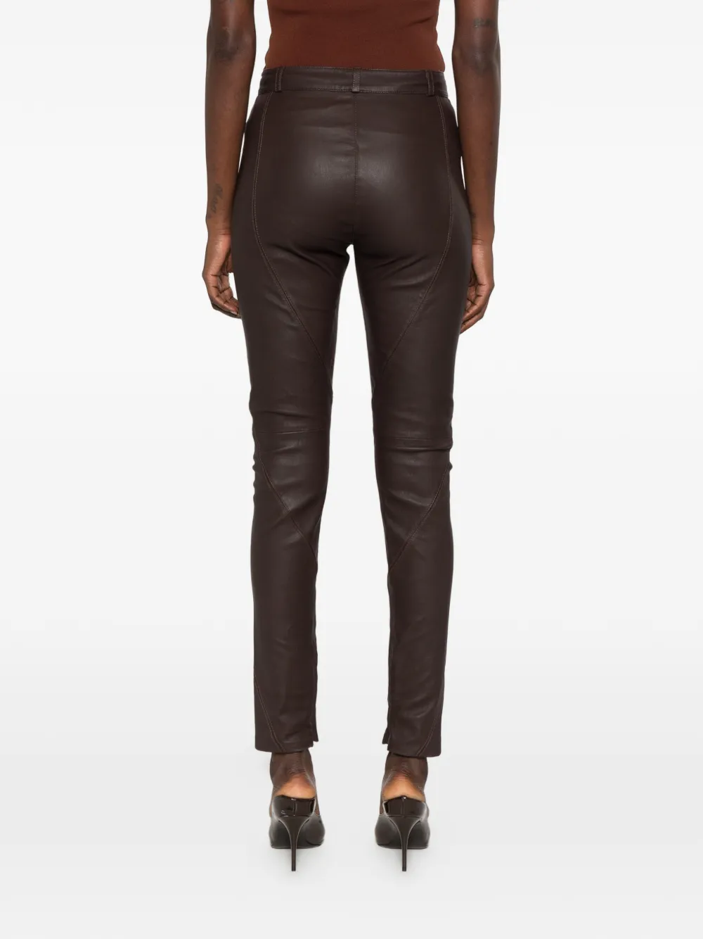 The Frankie Shop Dune panelled leather trousers Bruin