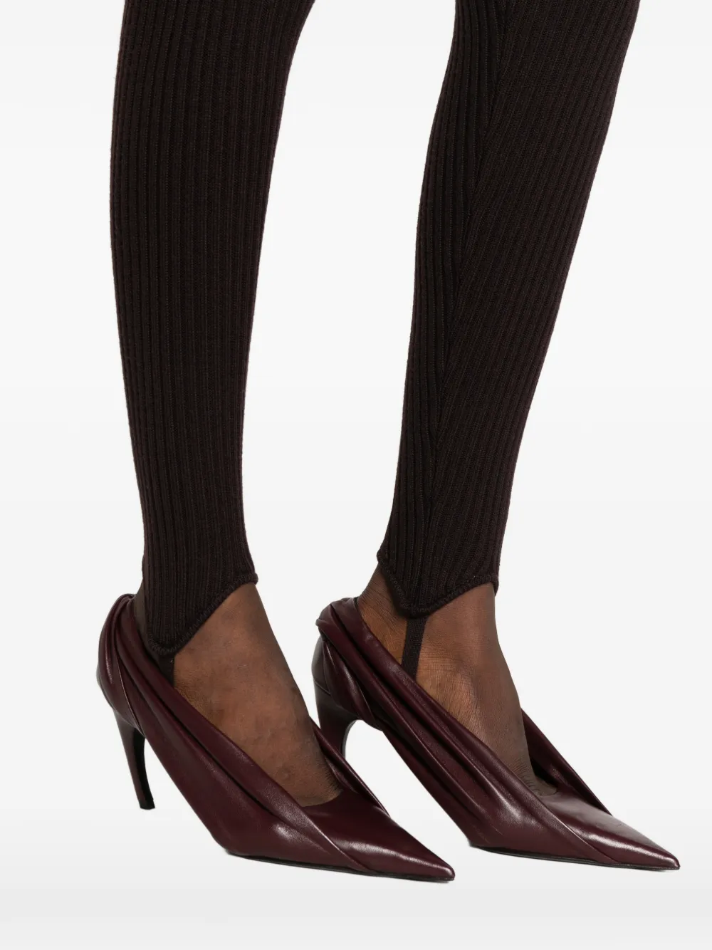 The Frankie Shop ribbed stirrup trousers Bruin