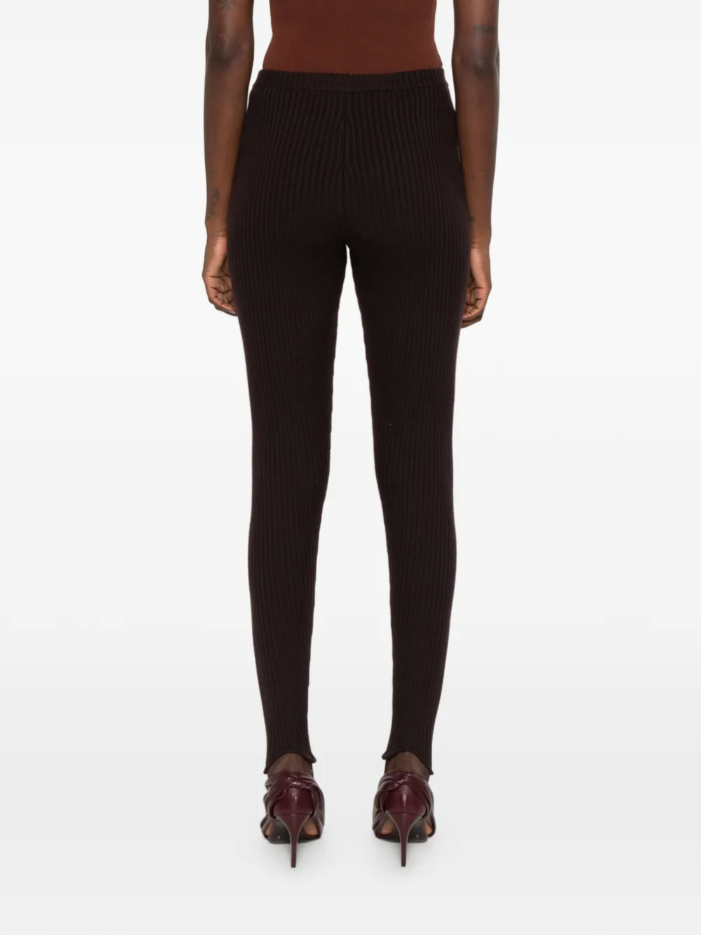The Frankie Shop ribbed stirrup trousers Bruin