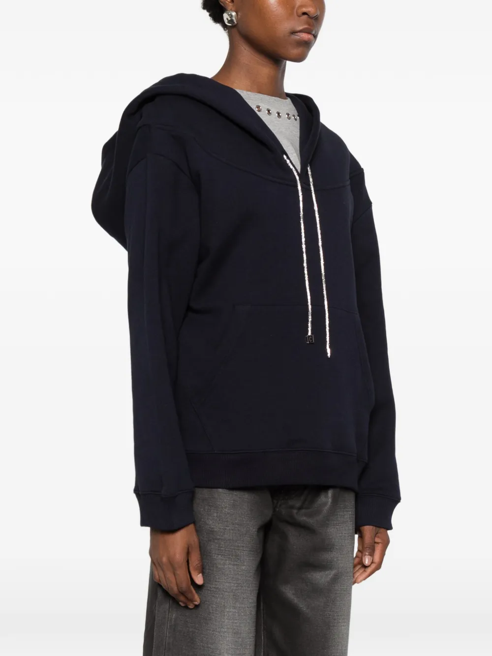 Circus Hotel crystal-embellished logo-print hoodie Blauw