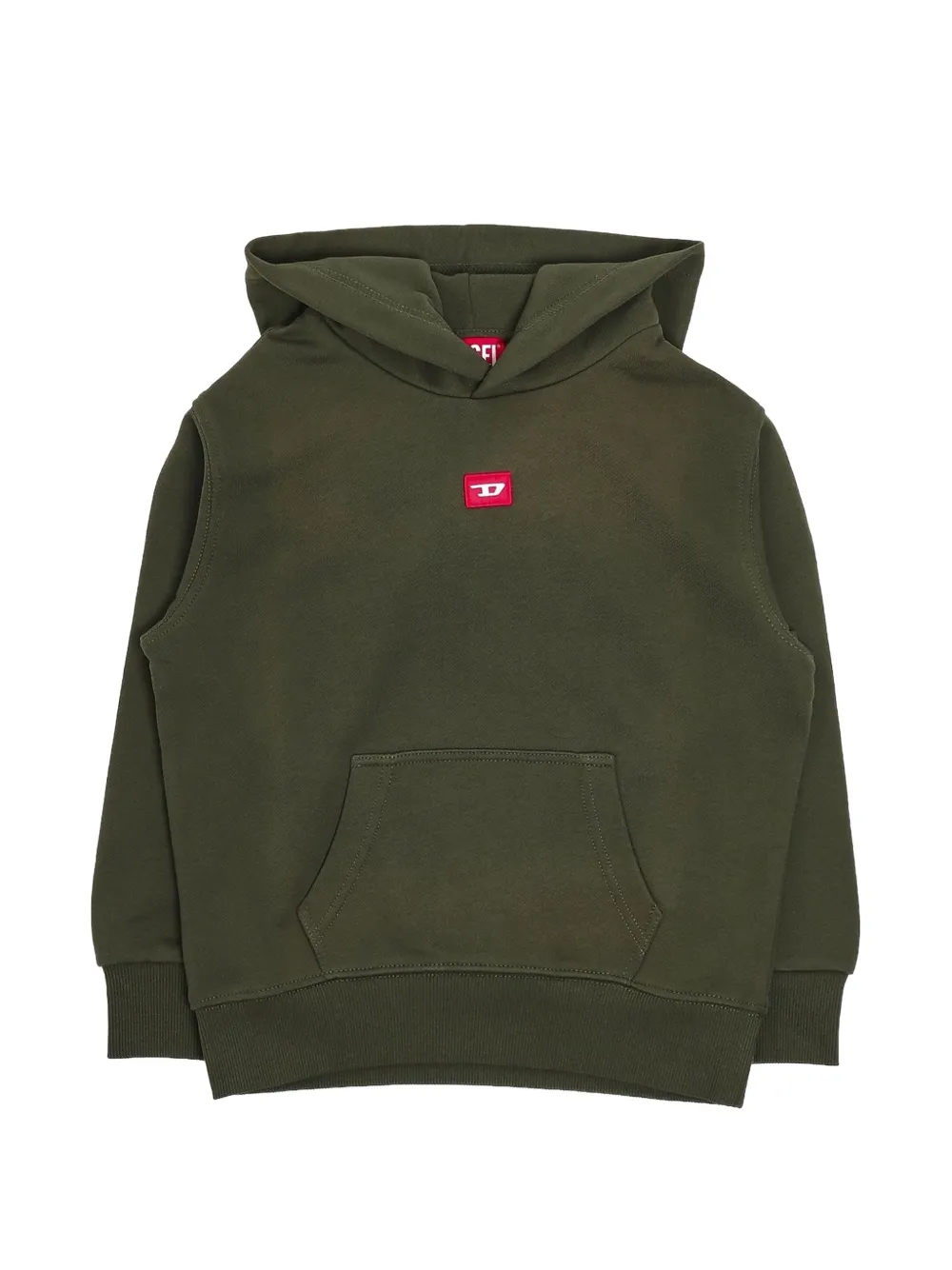Diesel Kids logo-patch hoodie Groen