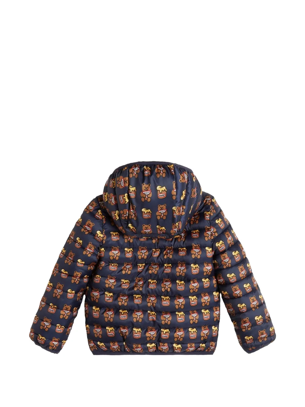 guess kids teddy-bear print puffer jacket Blauw