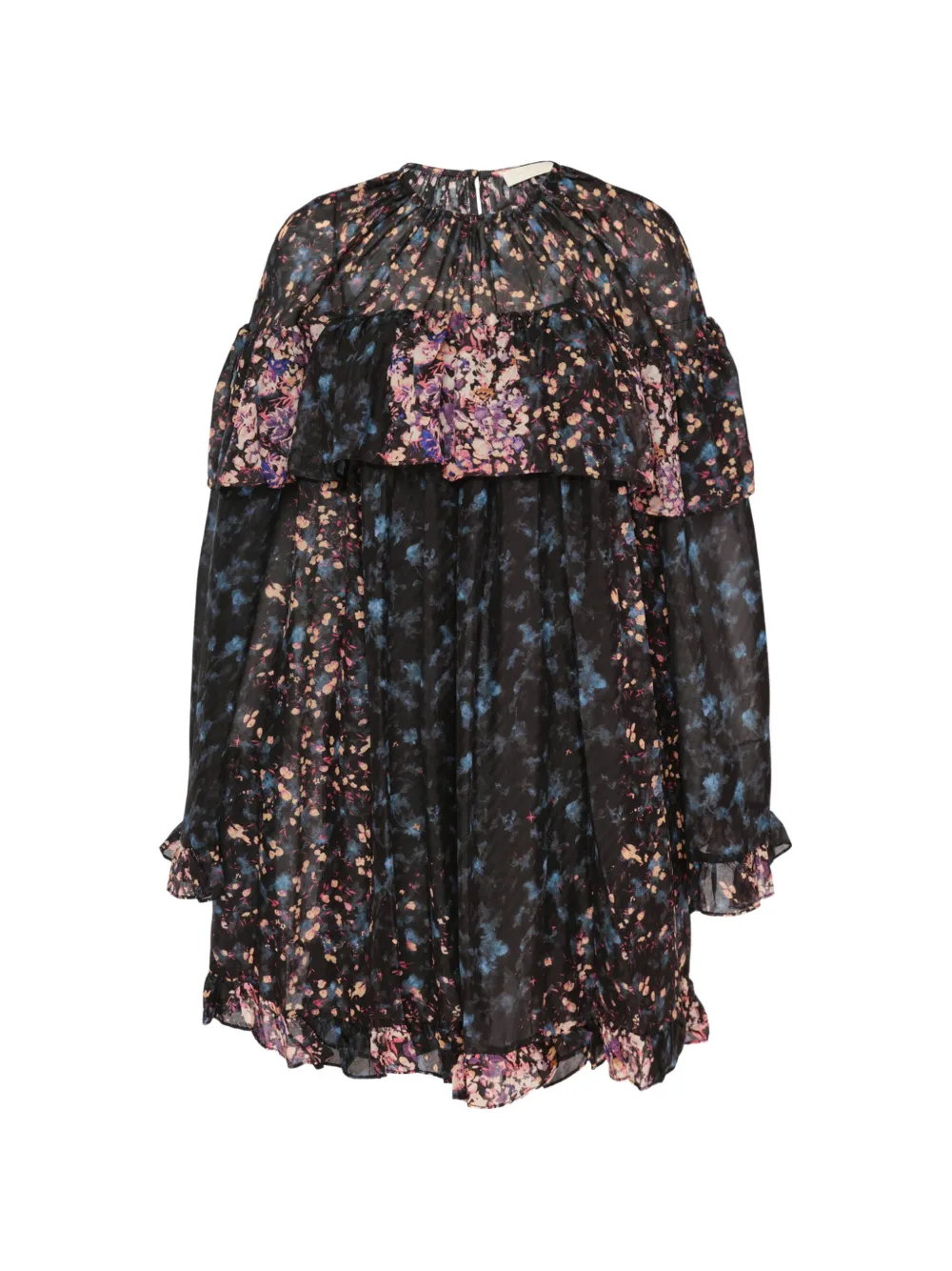Ulla Johnson Lune floral-print silk flared mini dress Zwart