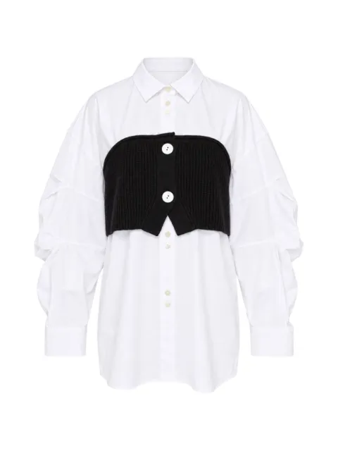 Enföld Camicia con inserti e sovrapposizione in maglia