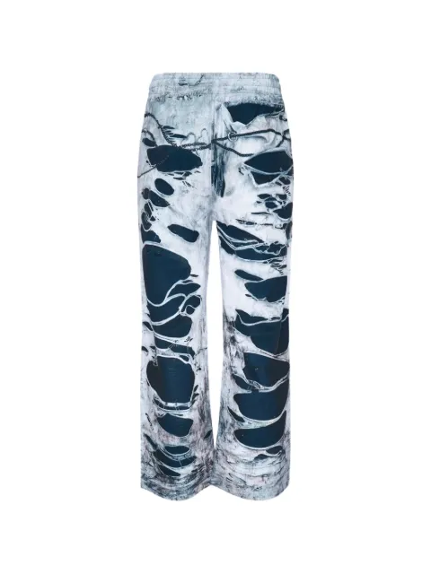 We11done distressed-effect track pants
