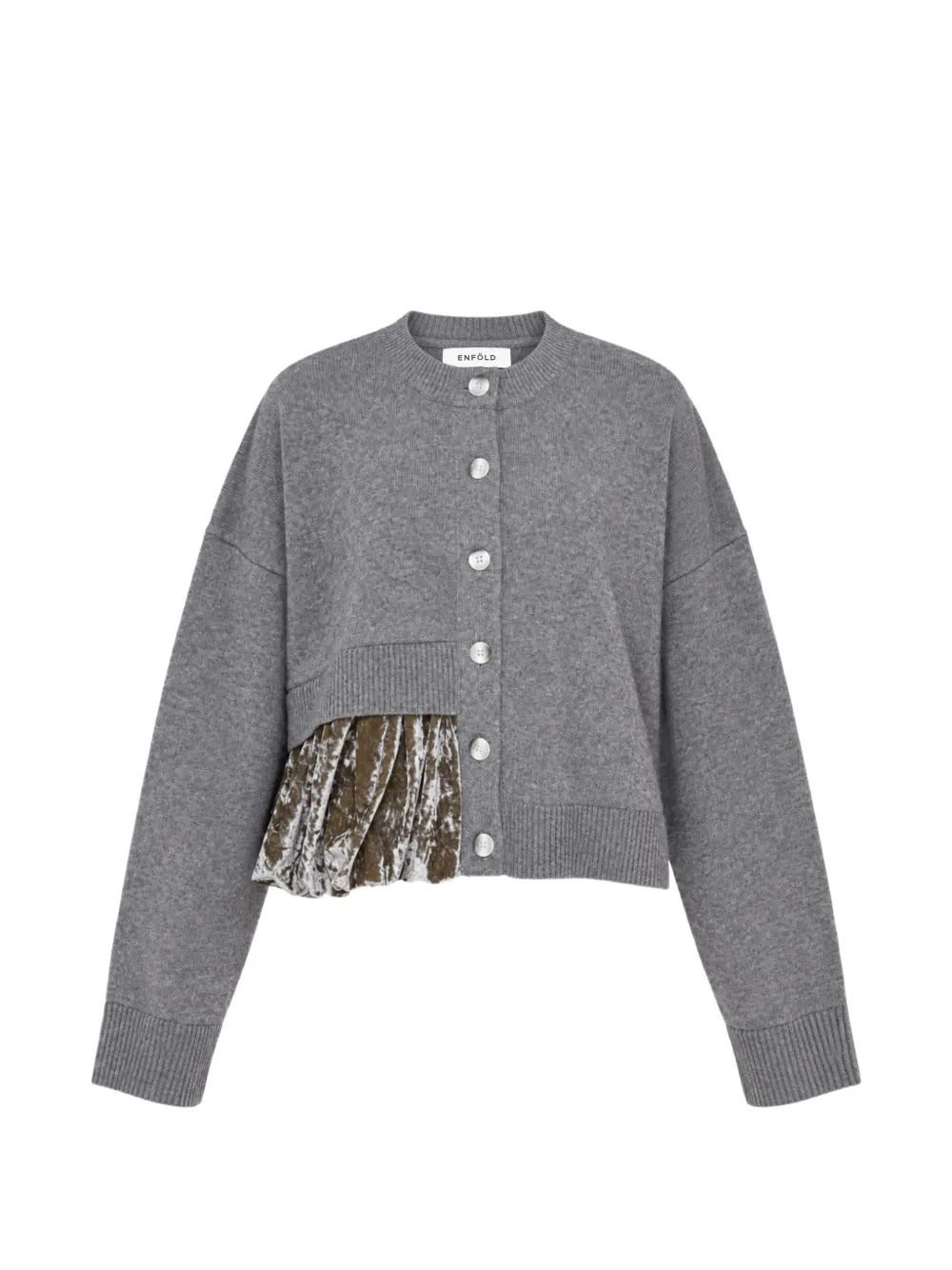 Enföld balloon-hem cardigan Grijs