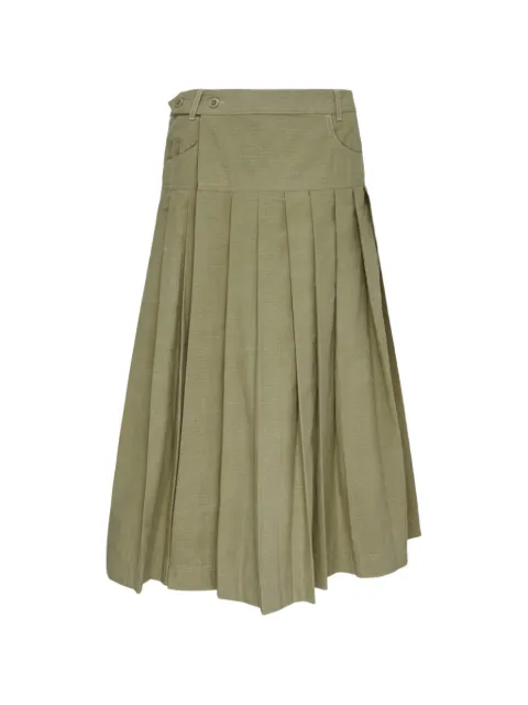 Lee Mathews Cecil pleated wrap midi skirt