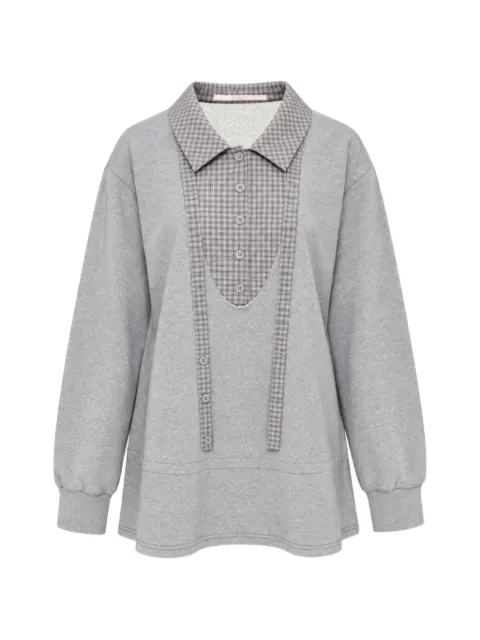 SULTRY VIRGIN Alumna layered-effect check-pattern sweater